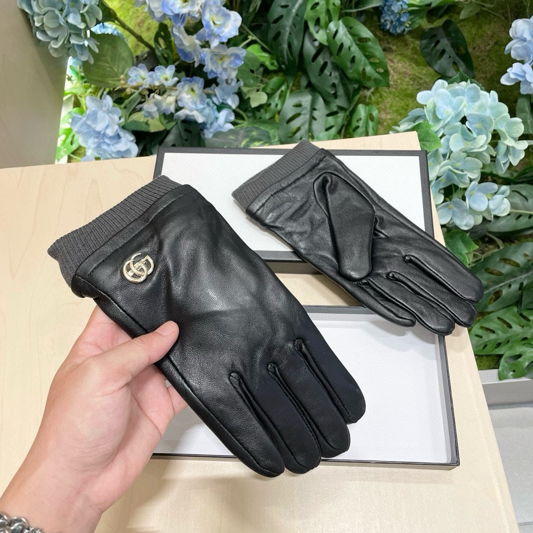 GLOVES IN BLACK SHEEPSKIN MIX WOOL 463824 mysite