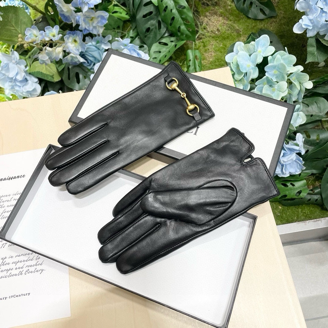 HORSEBIT GLOVES IN BLACK SHEEPSKIN AND CASHMERE LINING 465774 mysite