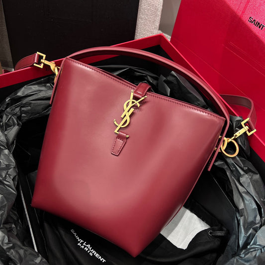 Le 37 Bucket Bag 20cm Red Gold Cowhide mysite