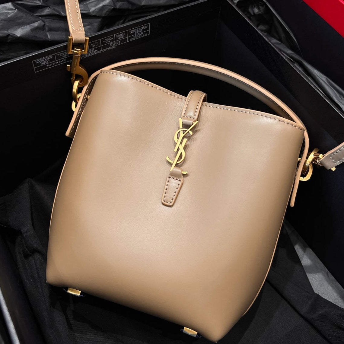 Le 37 Bucket Bag 15cm Beige Gold Cowhide mysite