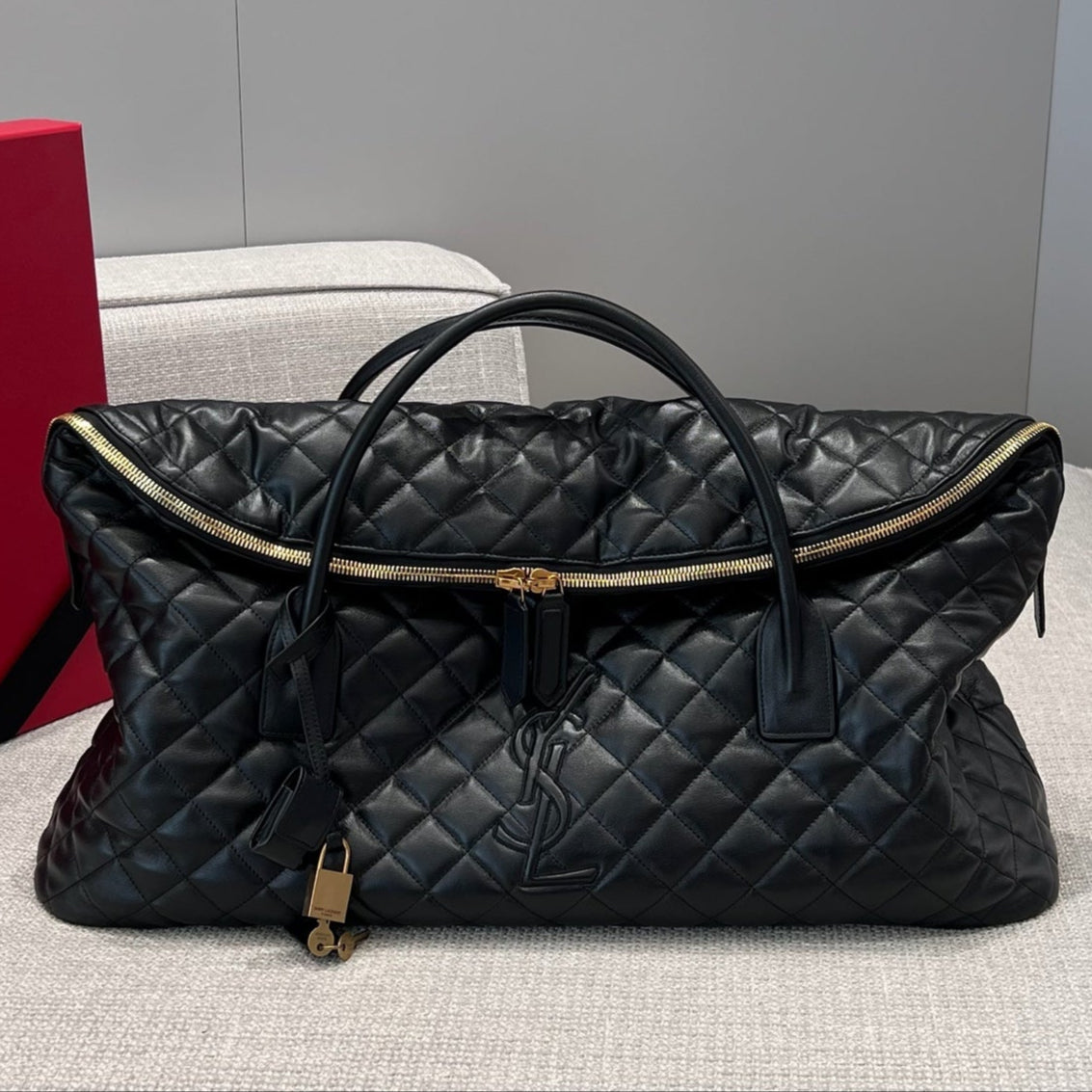 YSL bag 59cm Black Gold Calfskin mysite