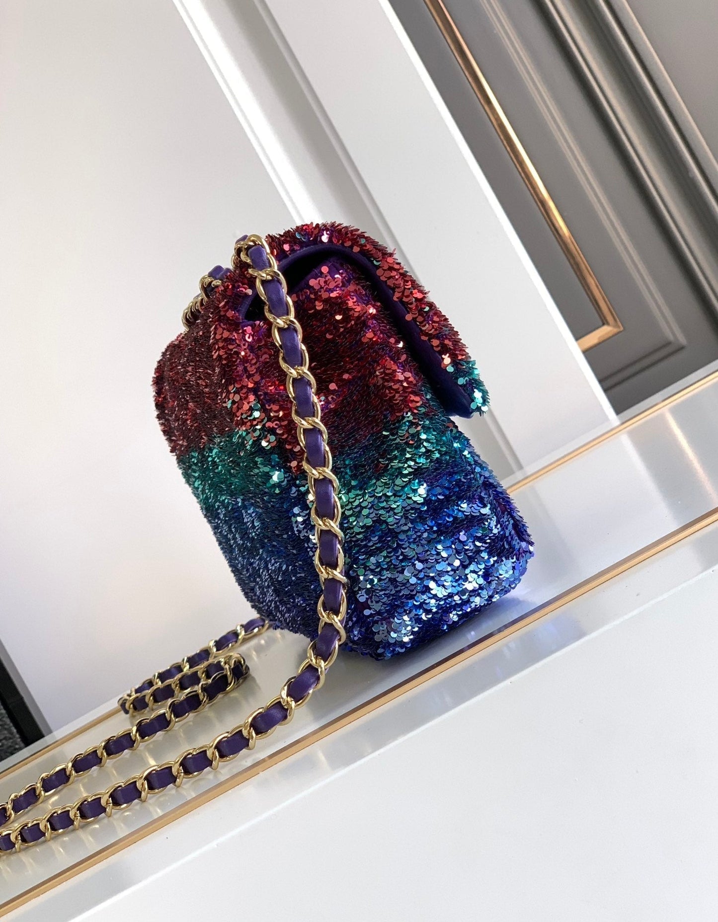 Flap Bag Mini 21cm Multicolor Sequin mysite