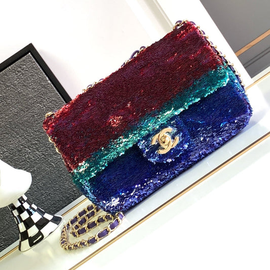 Flap Bag Mini 21cm Multicolor Sequin mysite