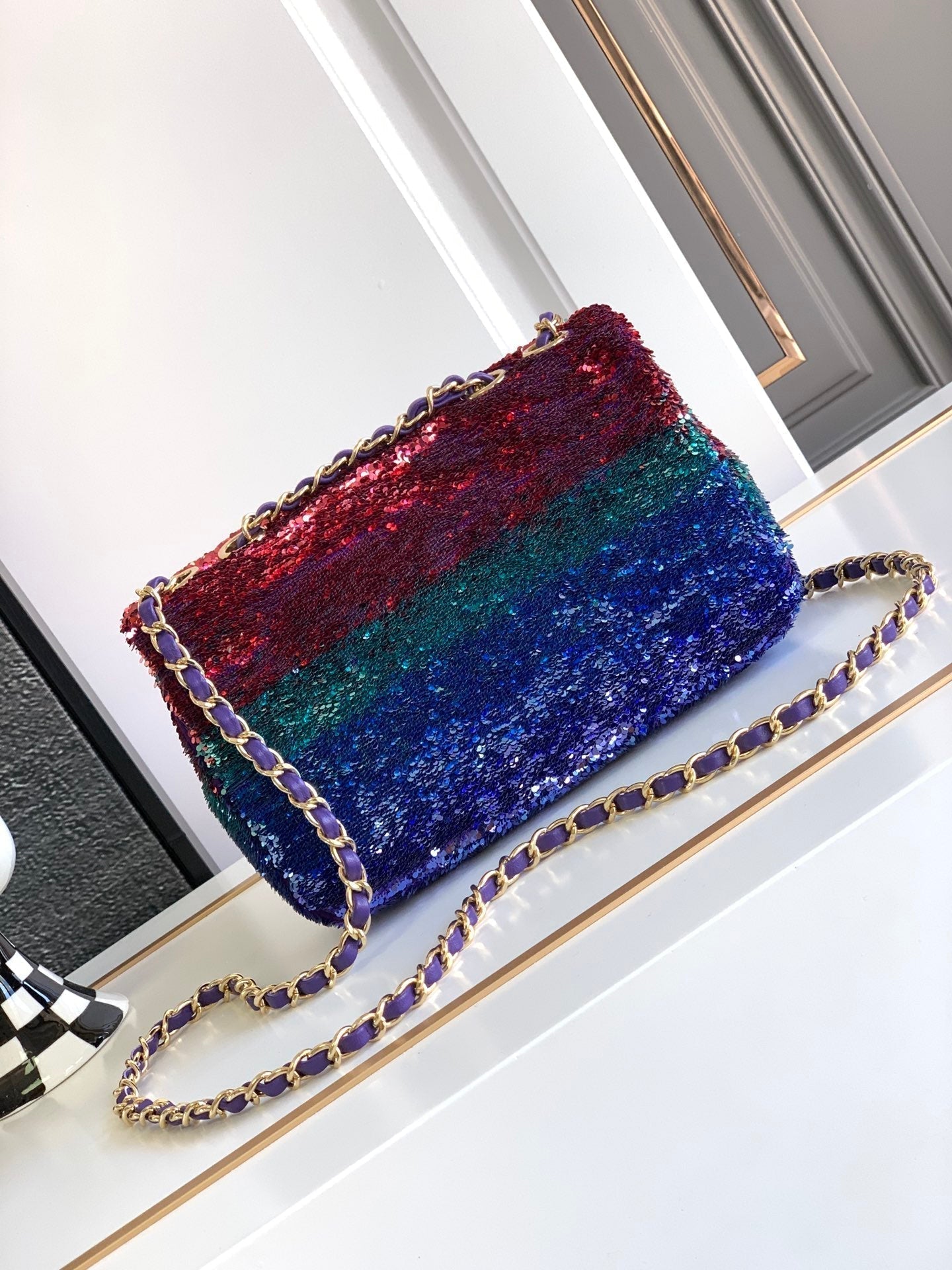 Flap Bag Mini 21cm Multicolor Sequin mysite