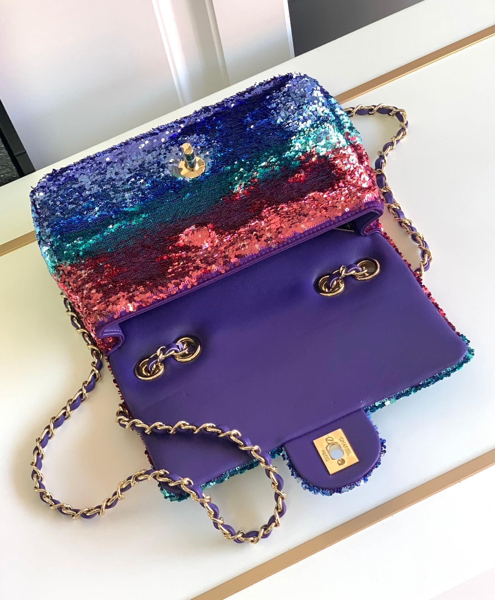Flap Bag Mini 21cm Multicolor Sequin mysite
