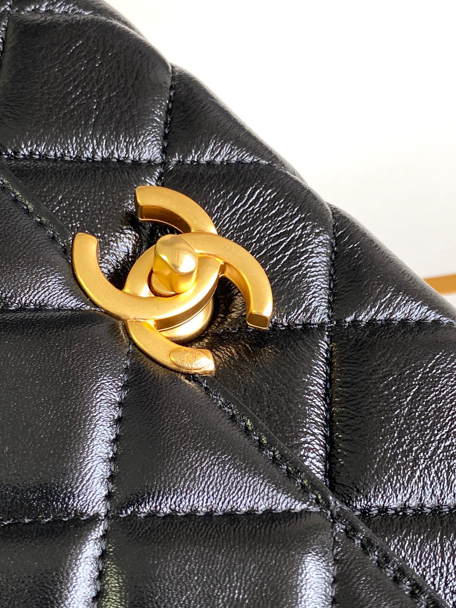 CC MINI 20 FLAP BAG IN BLACK LAMBSKIN GOLD HARDWARE mysite