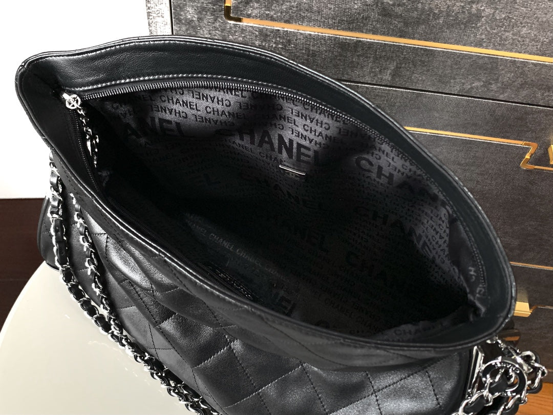 CC Vintage Hobo Bag 40cm Black Lambskin Silver Hardware mysite
