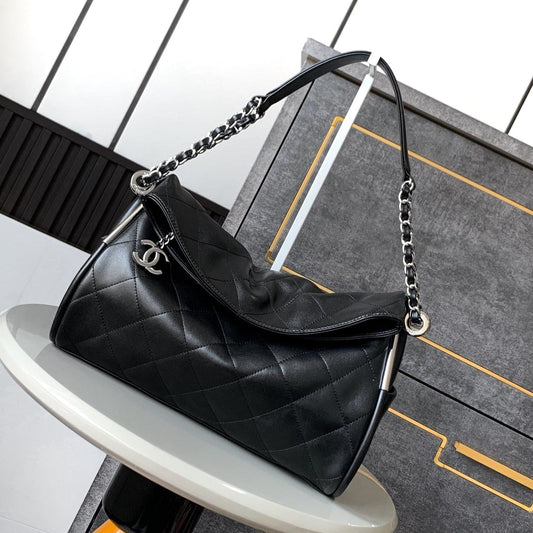 CC Vintage Hobo Bag 30cm Black Lambskin Silver Hardware mysite