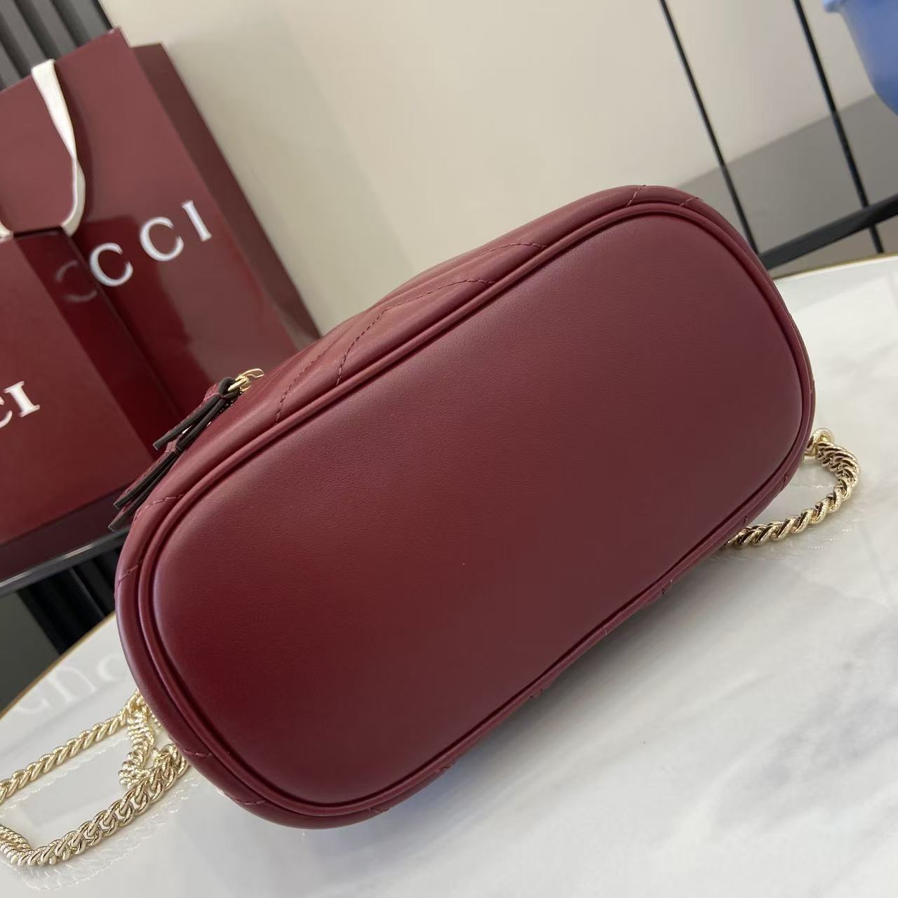 Gucci 25 Marmont Vanity Bag Rosso Ancora Red Cowhide 294900 mysite