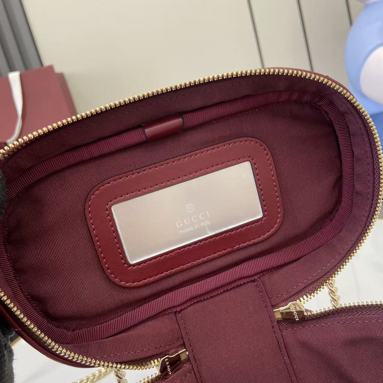 Gucci 25 Marmont Vanity Bag Rosso Ancora Red Cowhide 294900 mysite