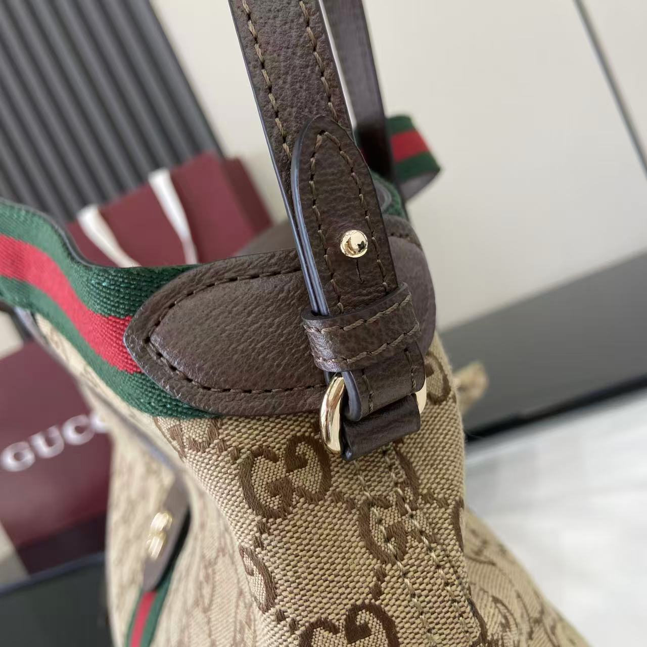 Gucci 25 Giglio 25cm Bag Beige Canvas Leather 292388 mysite