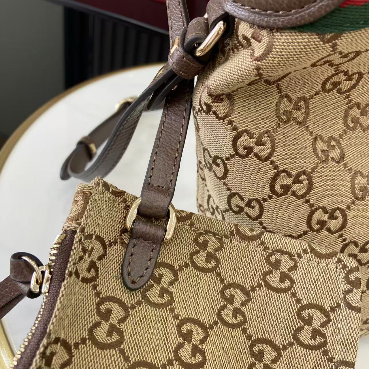 Gucci 25 Giglio 25cm Bag Beige Canvas Leather 292388 mysite