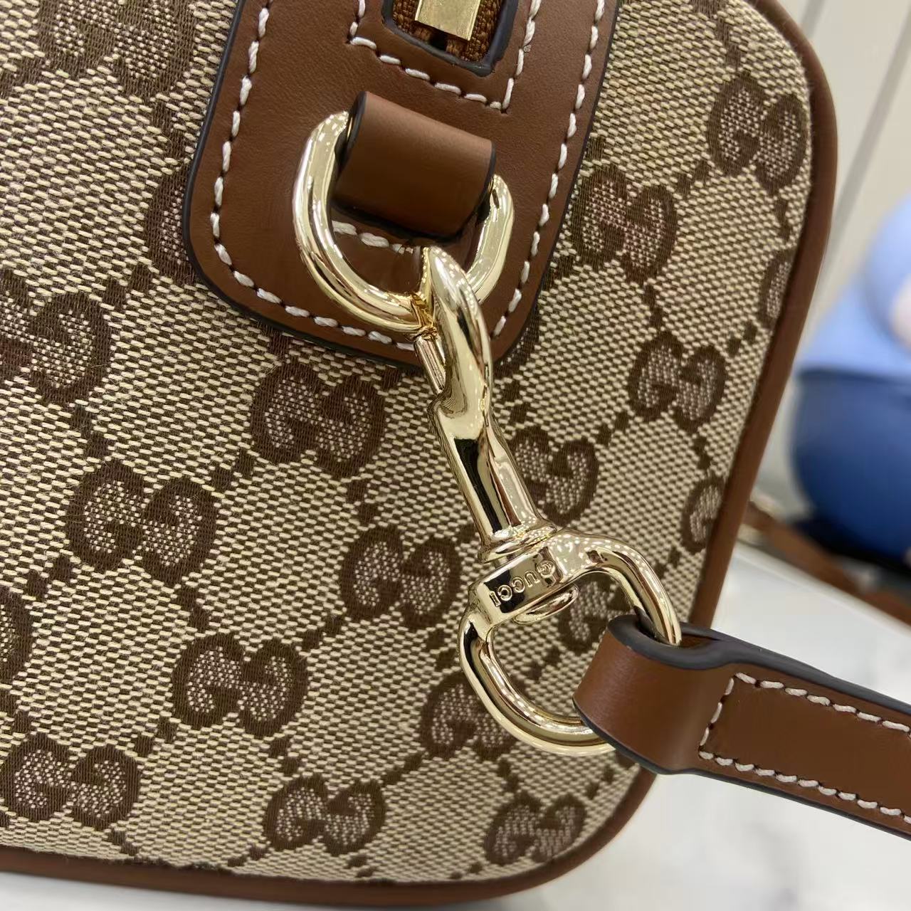 Gucci 25 GG Handbag Beige mix Brown Canvas Leather 288802 mysite