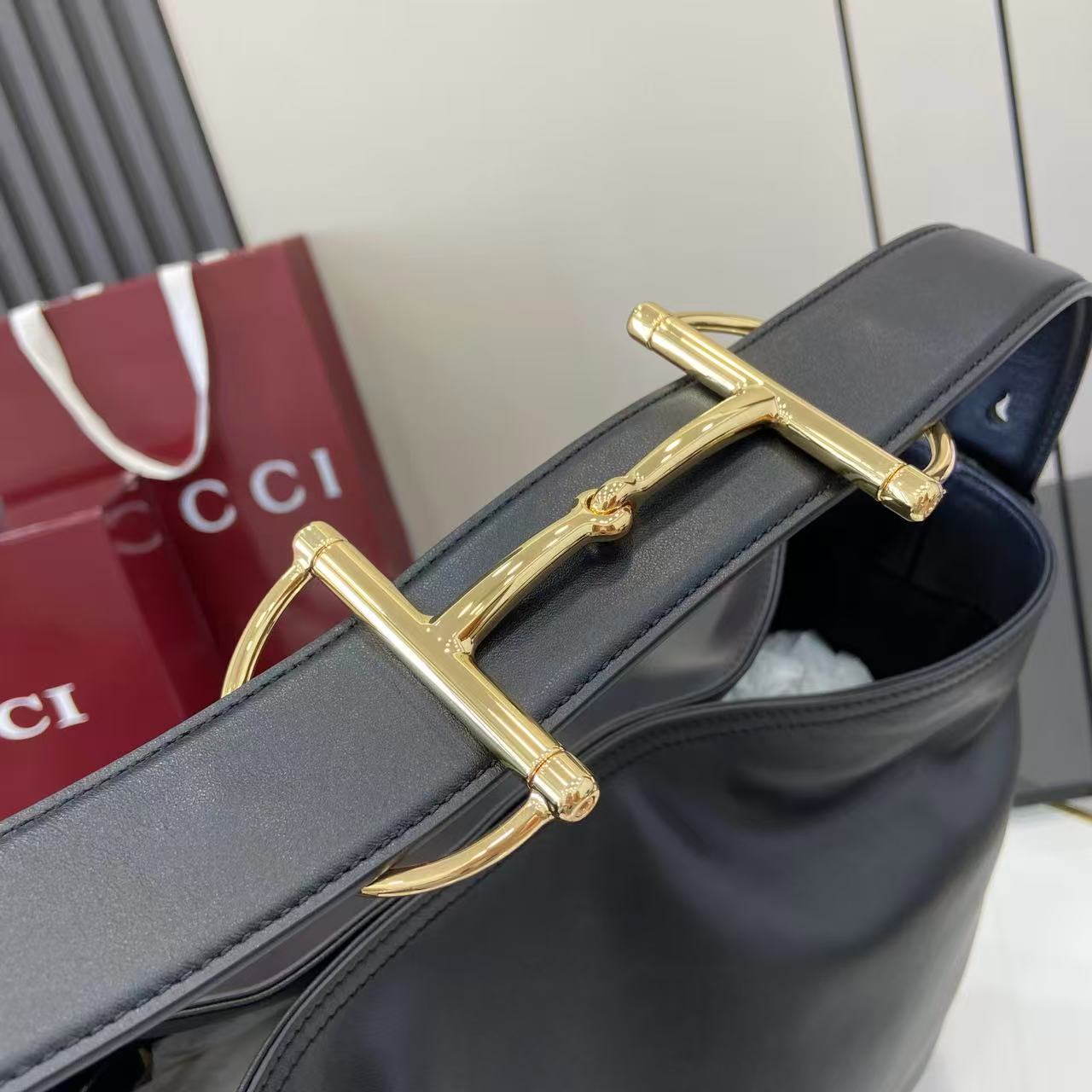 GG 25 Beatrix Handbag  Black Smooth Cowhide 290511 mysite