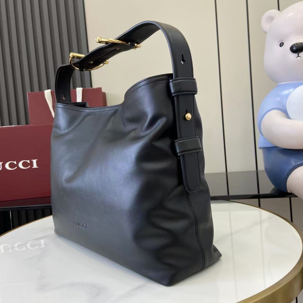 GG 25 Beatrix Handbag  Black Smooth Cowhide 290511 mysite