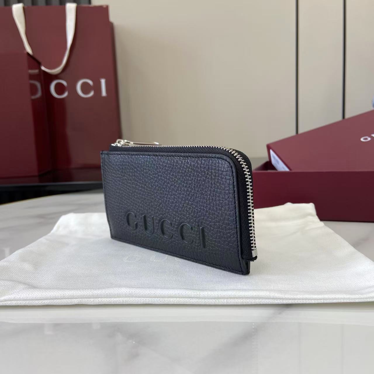 Gucci 25 Wallet 13.5cm Black Grained Cowhide 290505 mysite