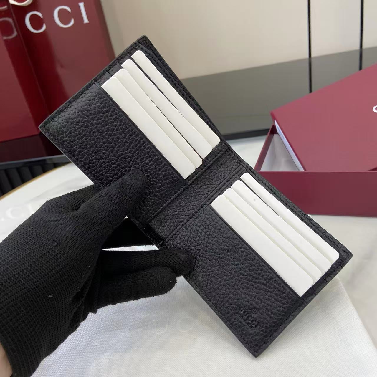 Gucci 25 Wallet 11cm Black Grained Cowhide 290506 mysite