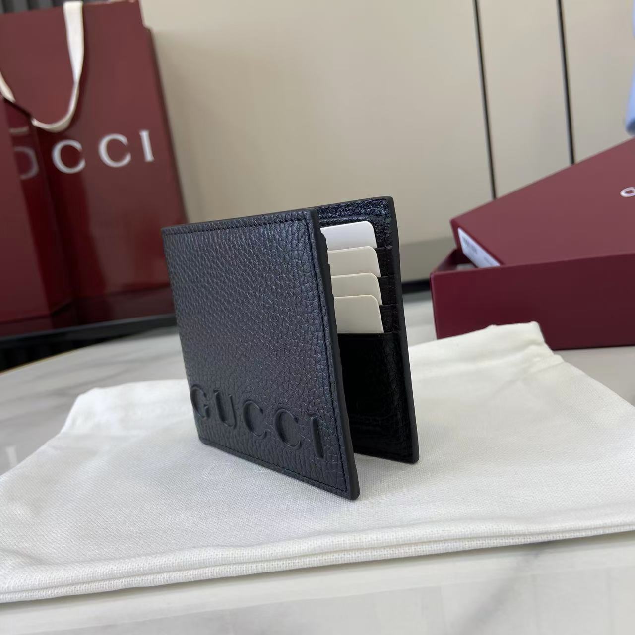 Gucci 25 Wallet 11cm Black Grained Cowhide 290506 mysite