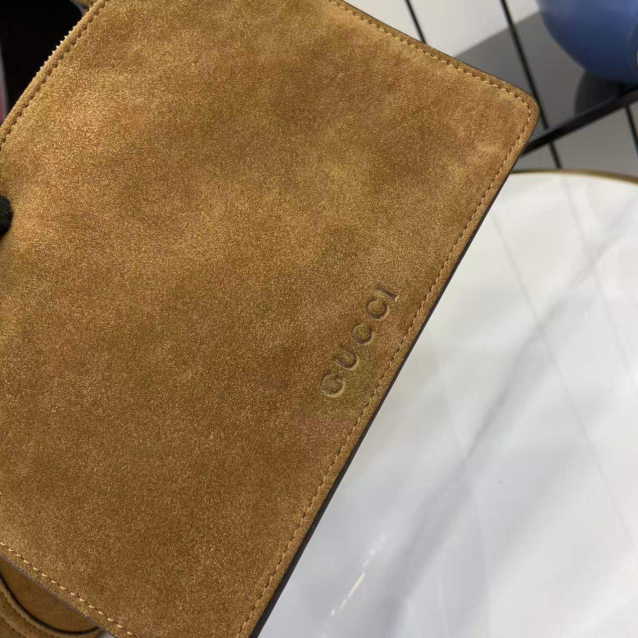 Gucci 25 Beatrix Handbag Brown Gold Suede mysite