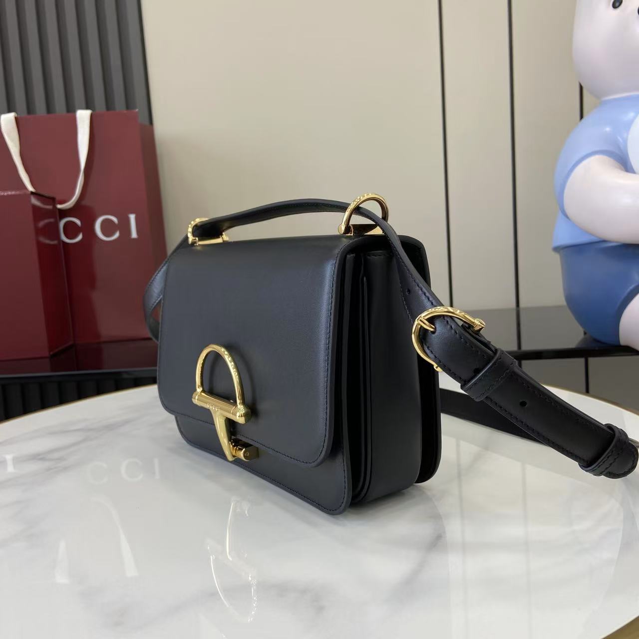 Gucci 25 Siena Bag 22.5cm  Black Gold Leather 292363 mysite