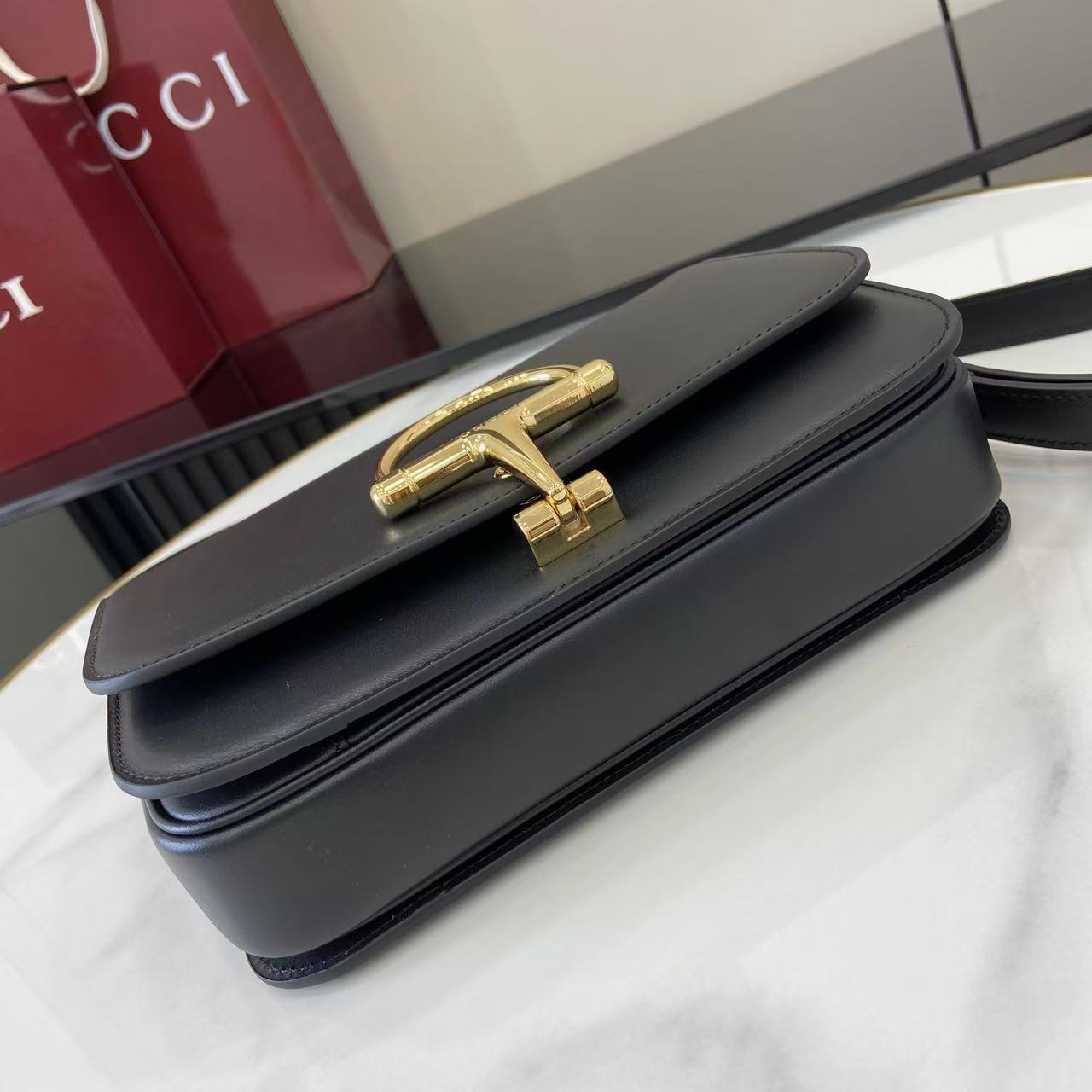 Gucci 25 Siena Bag 22.5cm  Black Gold Leather 292363 mysite