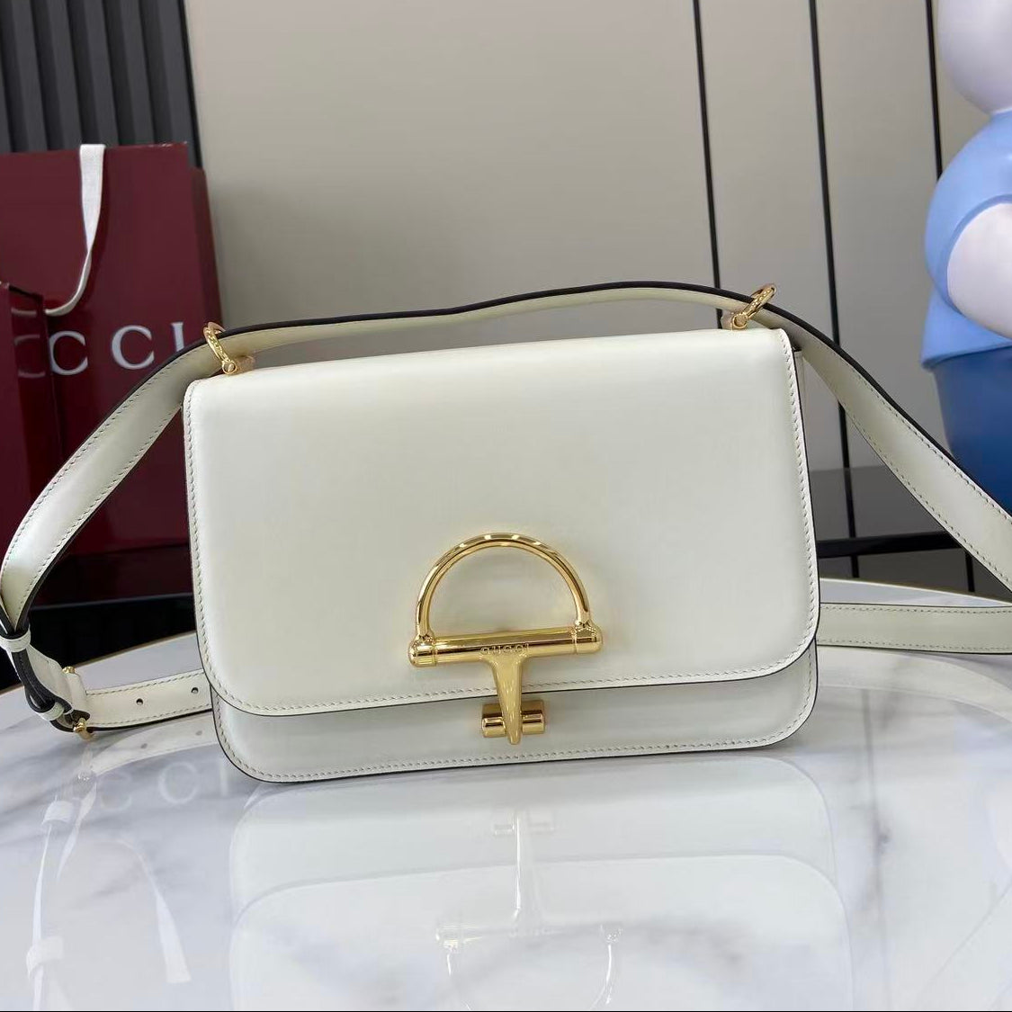 Gucci 25 Siena Bag 22.5cm White Gold Leather 292364 mysite