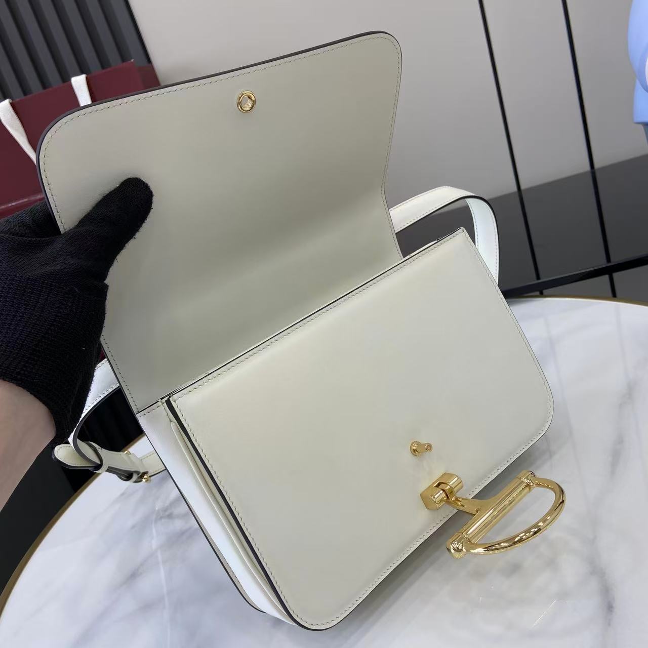 Gucci 25 Siena Bag 22.5cm White Gold Leather 292364 mysite