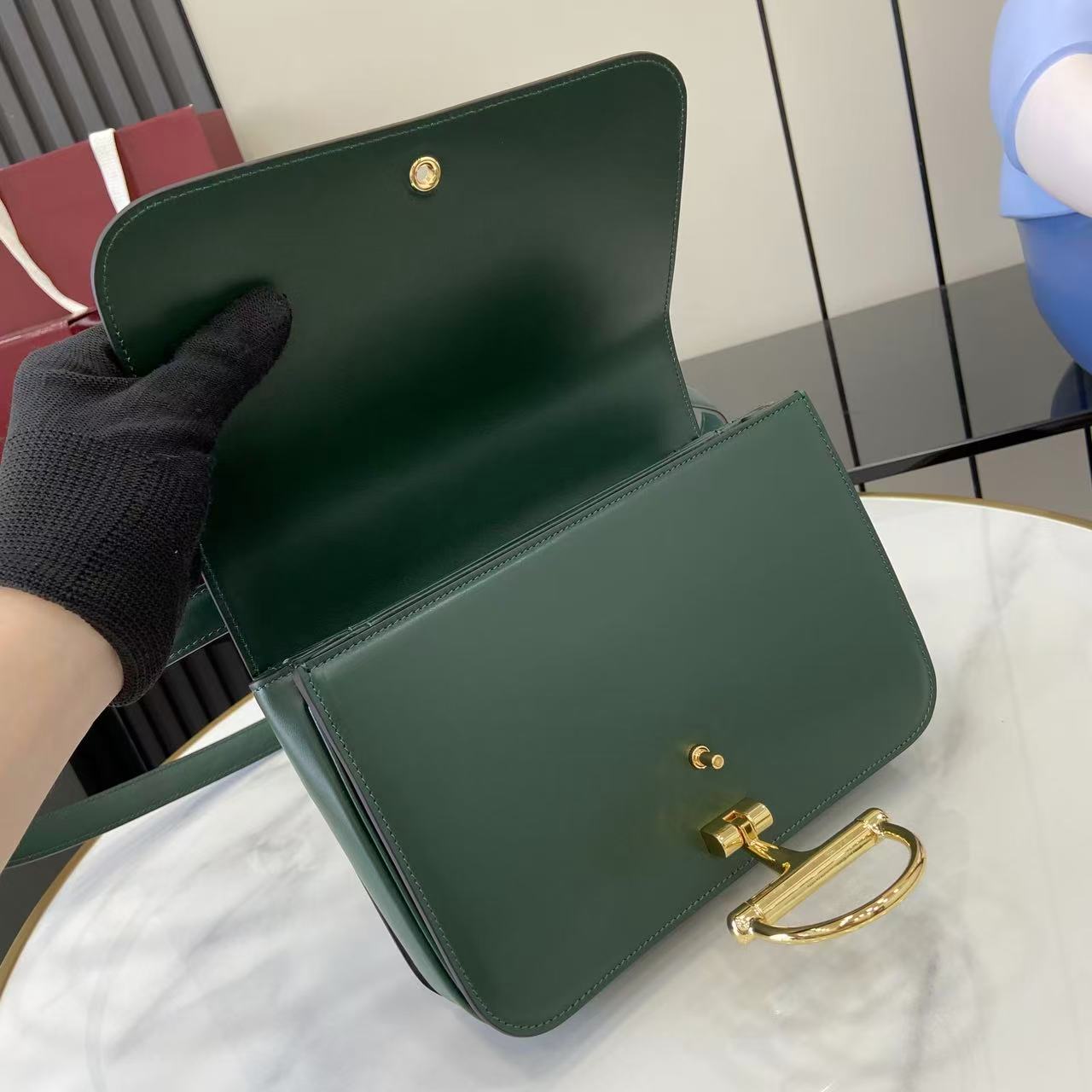 Gucci 25 Siena Bag 22.5cm  Green Gold Leather 292365 mysite