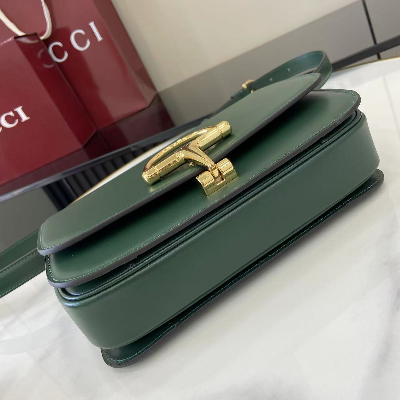 Gucci 25 Siena Bag 22.5cm  Green Gold Leather 292365 mysite