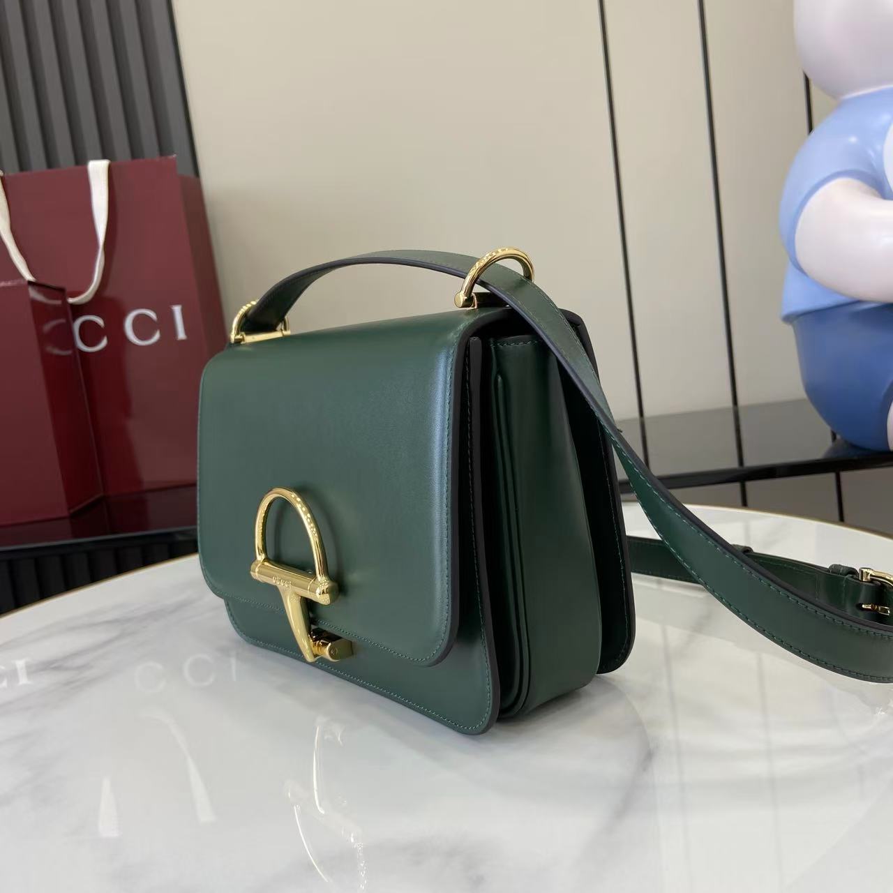Gucci 25 Siena Bag 22.5cm  Green Gold Leather 292365 mysite