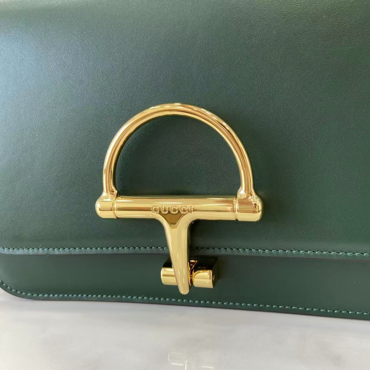 Gucci 25 Siena Bag 22.5cm  Green Gold Leather 292365 mysite