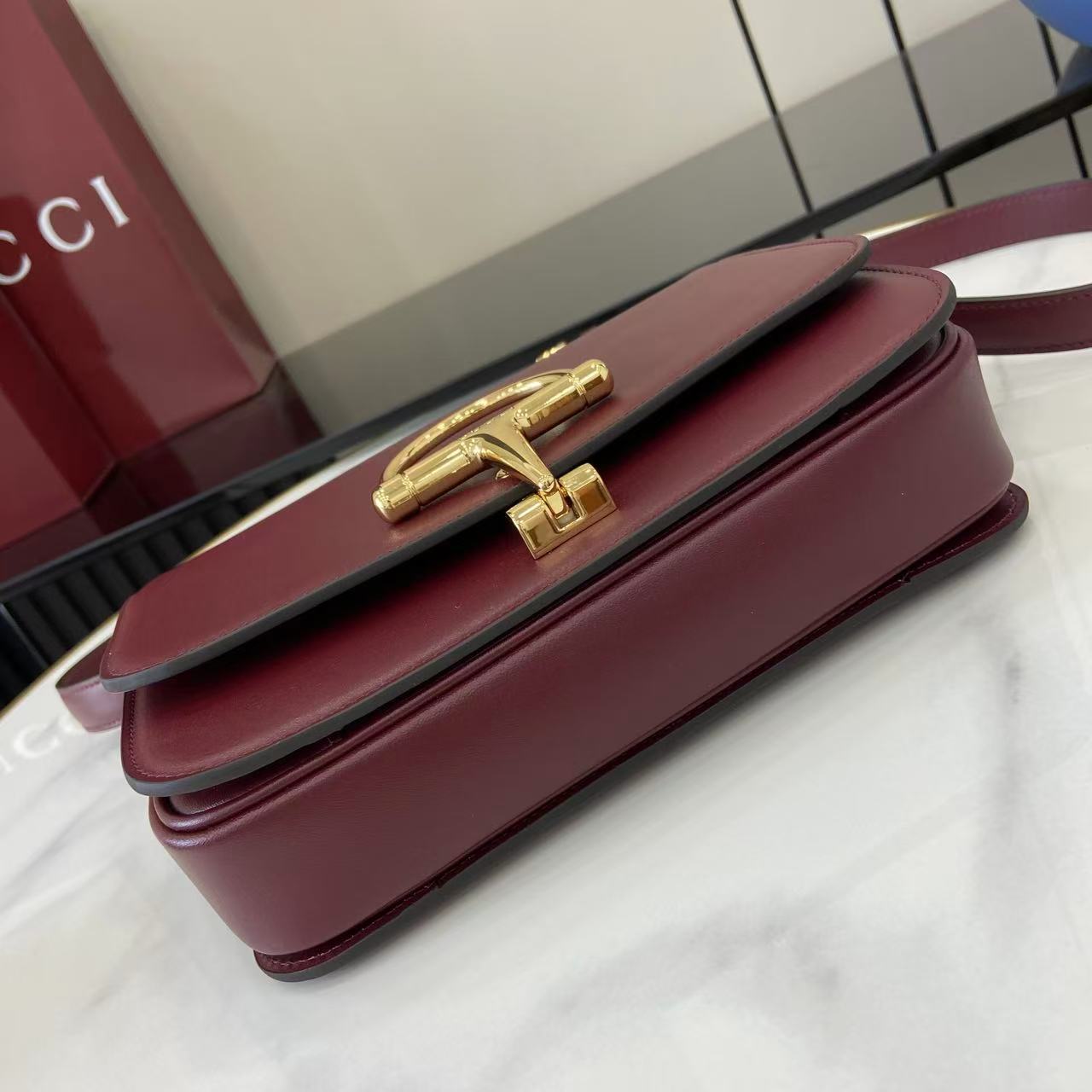 Gucci 25 Siena Bag Anchor Red Gold Leather 292366 mysite