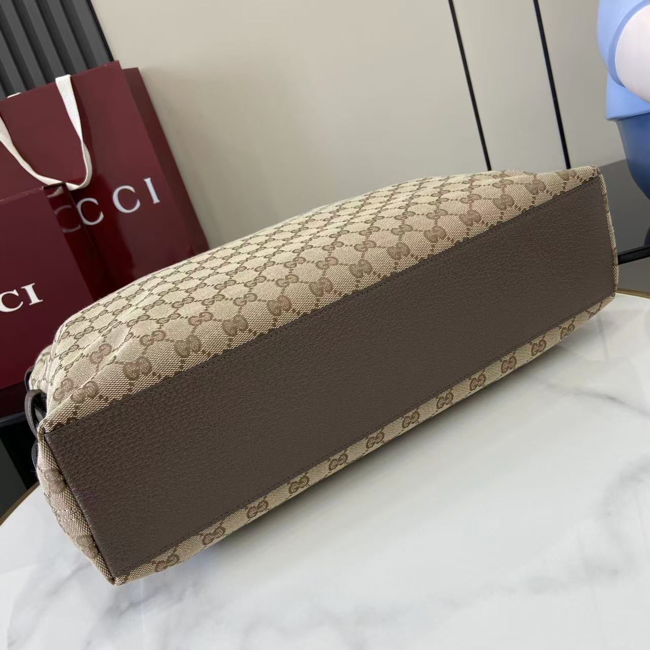 Gucci 25 Beatrix 40cm Handbag Beige mix Dark Brown Canvas Leather 292317 mysite