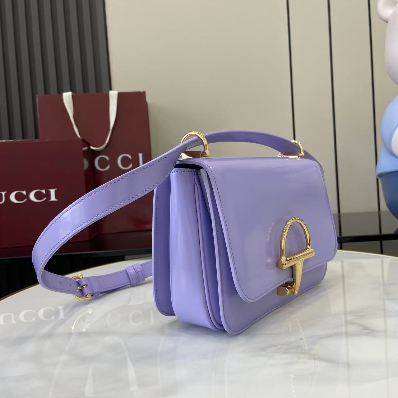 Gucci 25 Siena Bag 22.5cm  Light Purple Gold Leather 292571 mysite