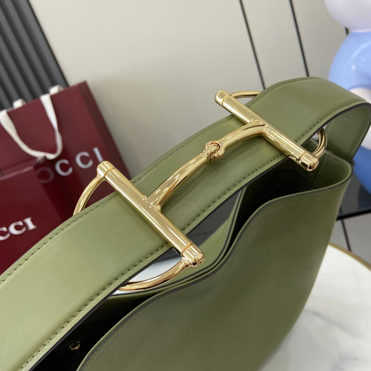 Gucci 25 Beatrix Handbag Green Smooth Cowhide 292565 mysite