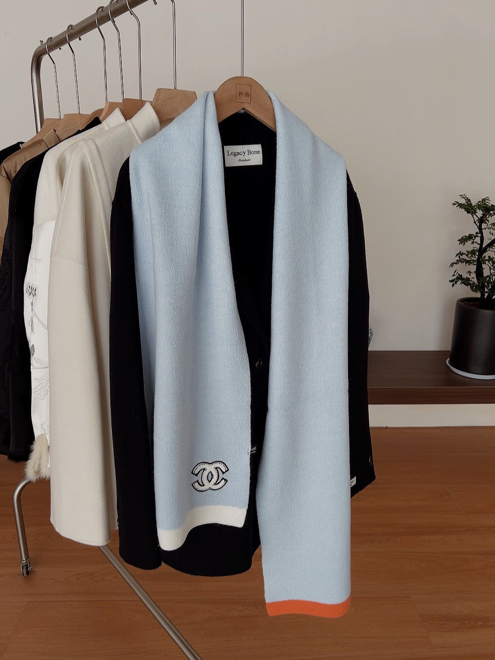 SCARF IN LIGHT BLUE CASHMERE 402422 mysite