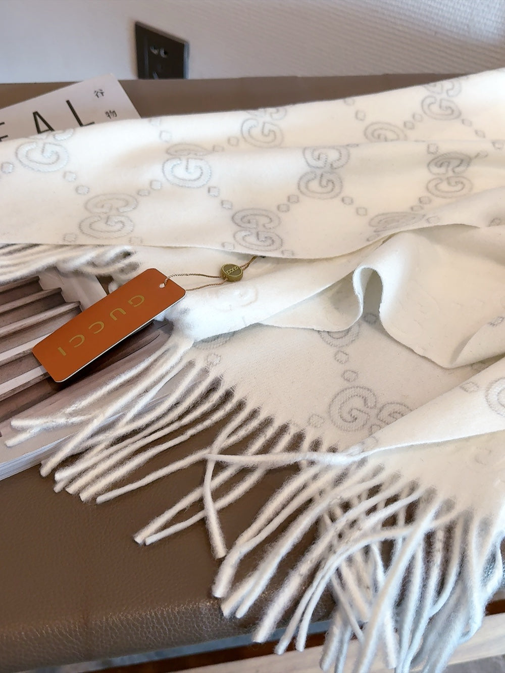 SCARF IN WHITE CASHMERE 405597 mysite