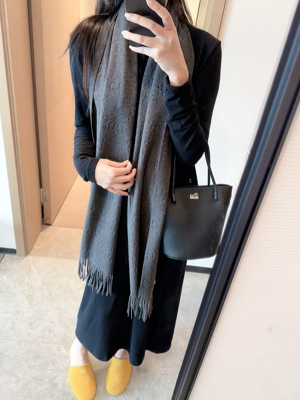 SCARF IN BLACK CASHMERE 405597 mysite