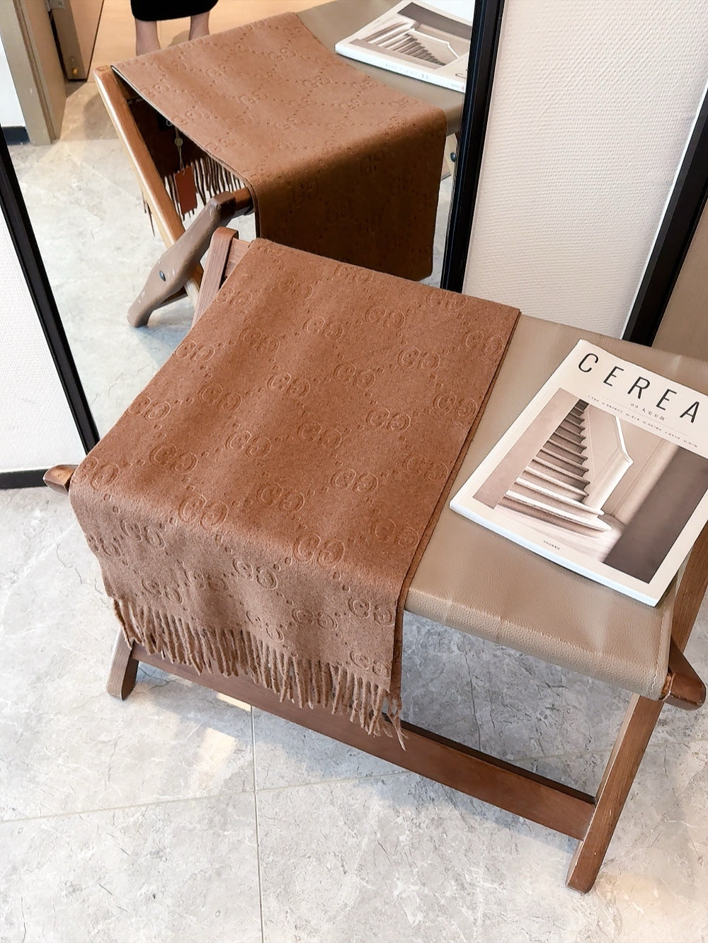 SCARF IN BRONZE BROWN CASHMERE 405596 mysite