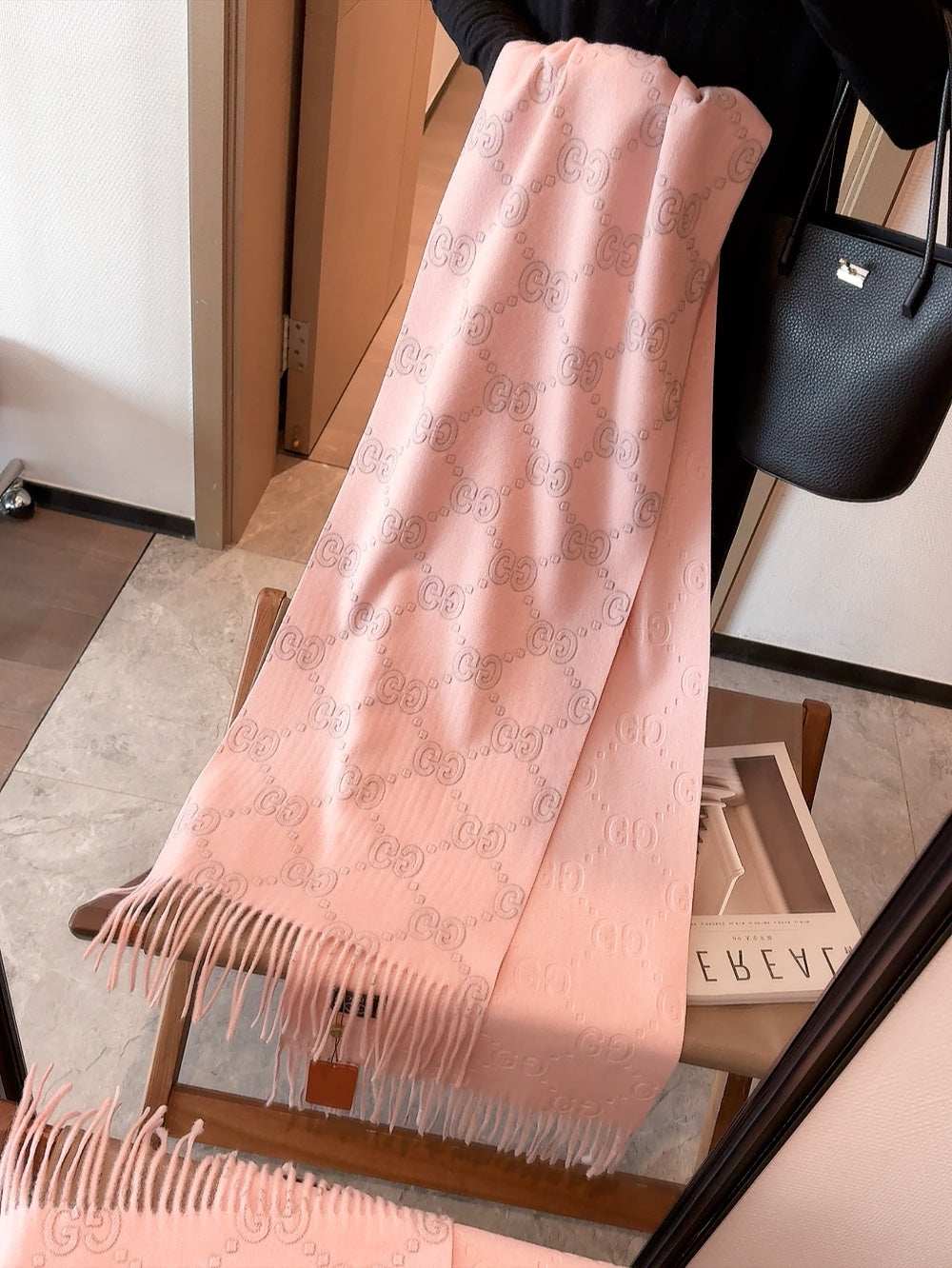 SCARF IN LIGHT PINK CASHMERE 405596 mysite