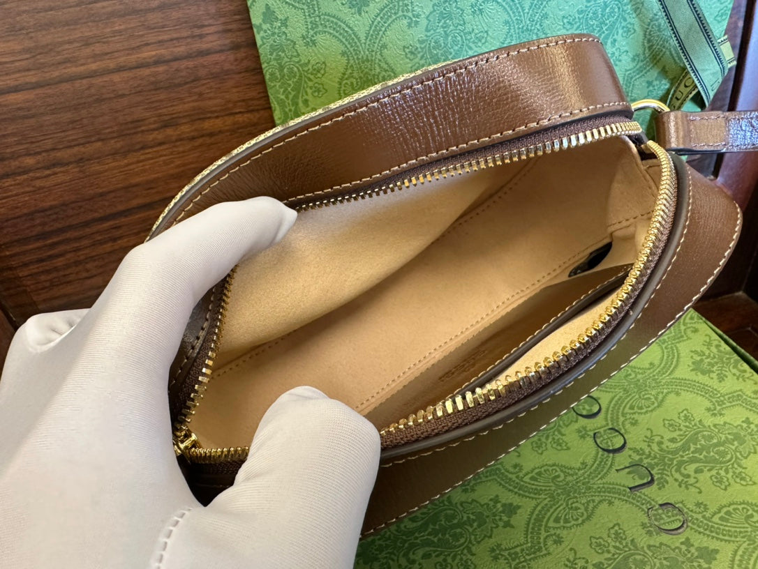 GG 20 HORSEBIT 1955 SMALL BAG IN BEIGE CANVAS AND BROWN CALFSKIN mysite