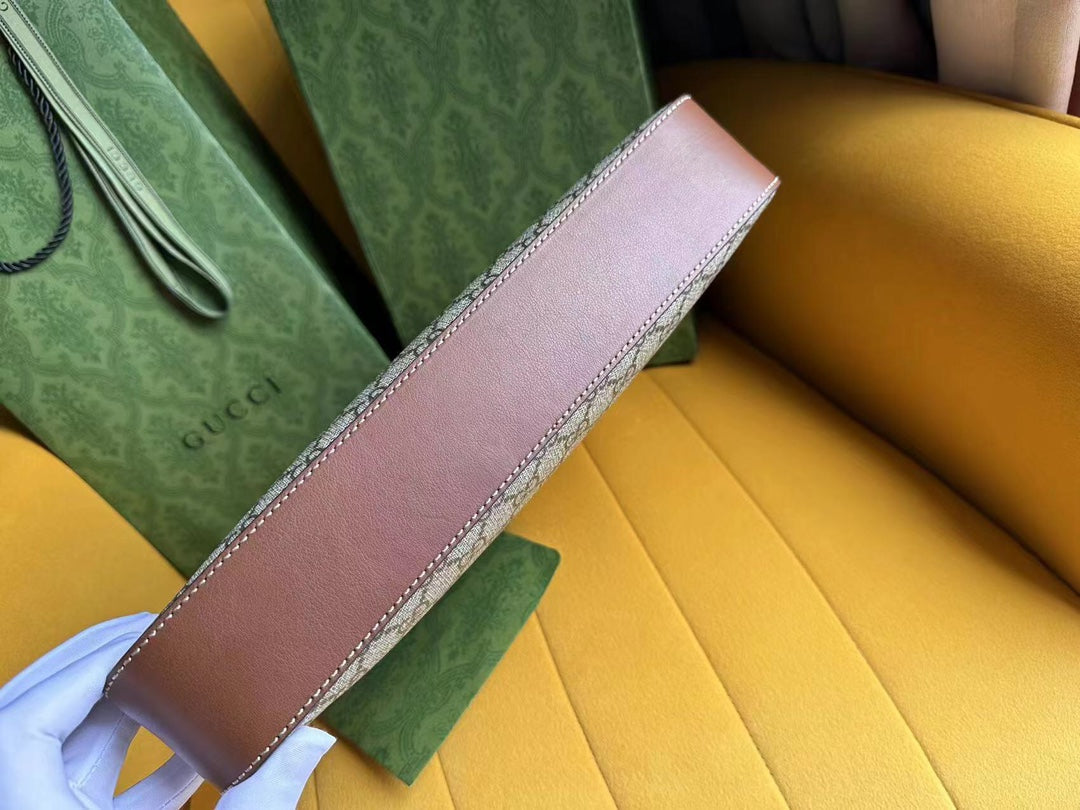 GG PADLOCK 32 SHOULDER BAG BEIGE CANVAS AND BROWN CALFSKIN mysite