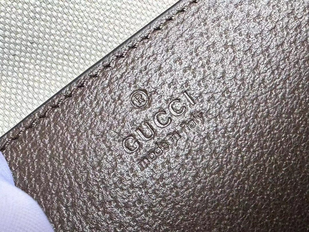 OPHIDIA 31 SMALL TOP HANDLE BAG IN BEIGE CANVAS AND BROWN CALFSKIN mysite