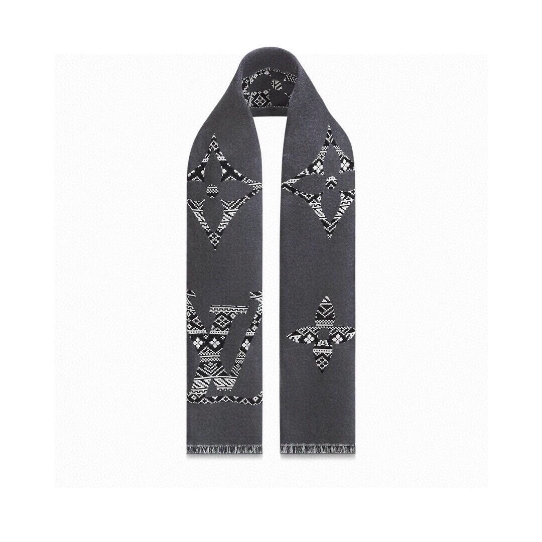 SCARF 200 CM IN MOUSE GRAY WOOL 390039 mysite