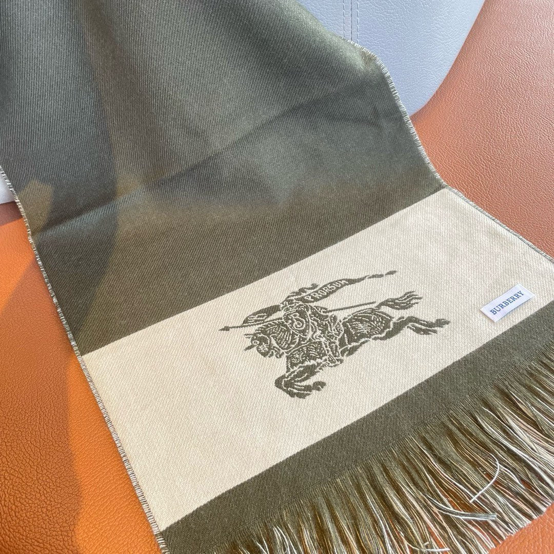 EKD LOGO SCARF 200 CM IN OLIVE GREEN MIX WHITE CASHMERE 396289 mysite