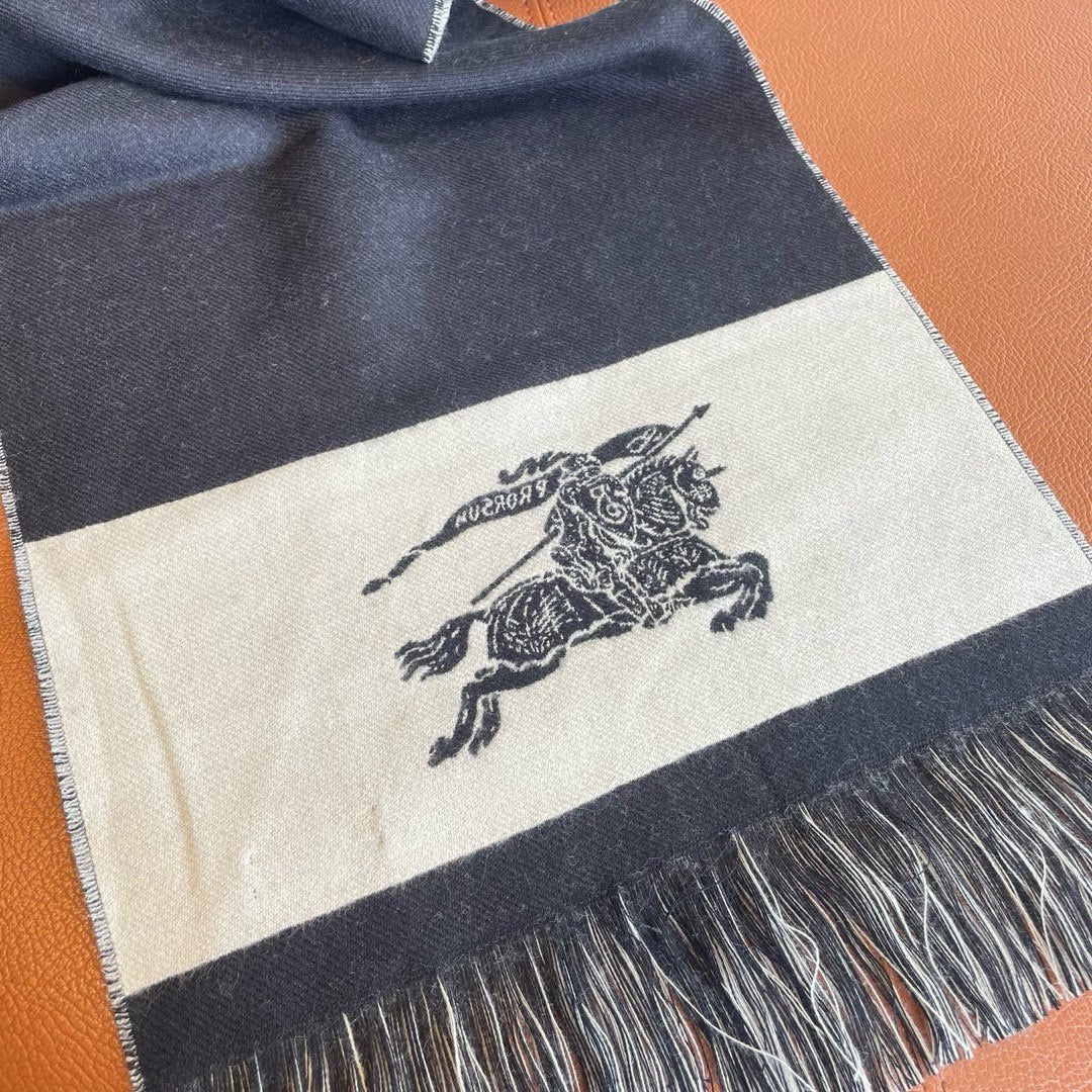 EKD LOGO SCARF 200 CM IN BLACK MIX WHITE CASHMERE 396290 mysite