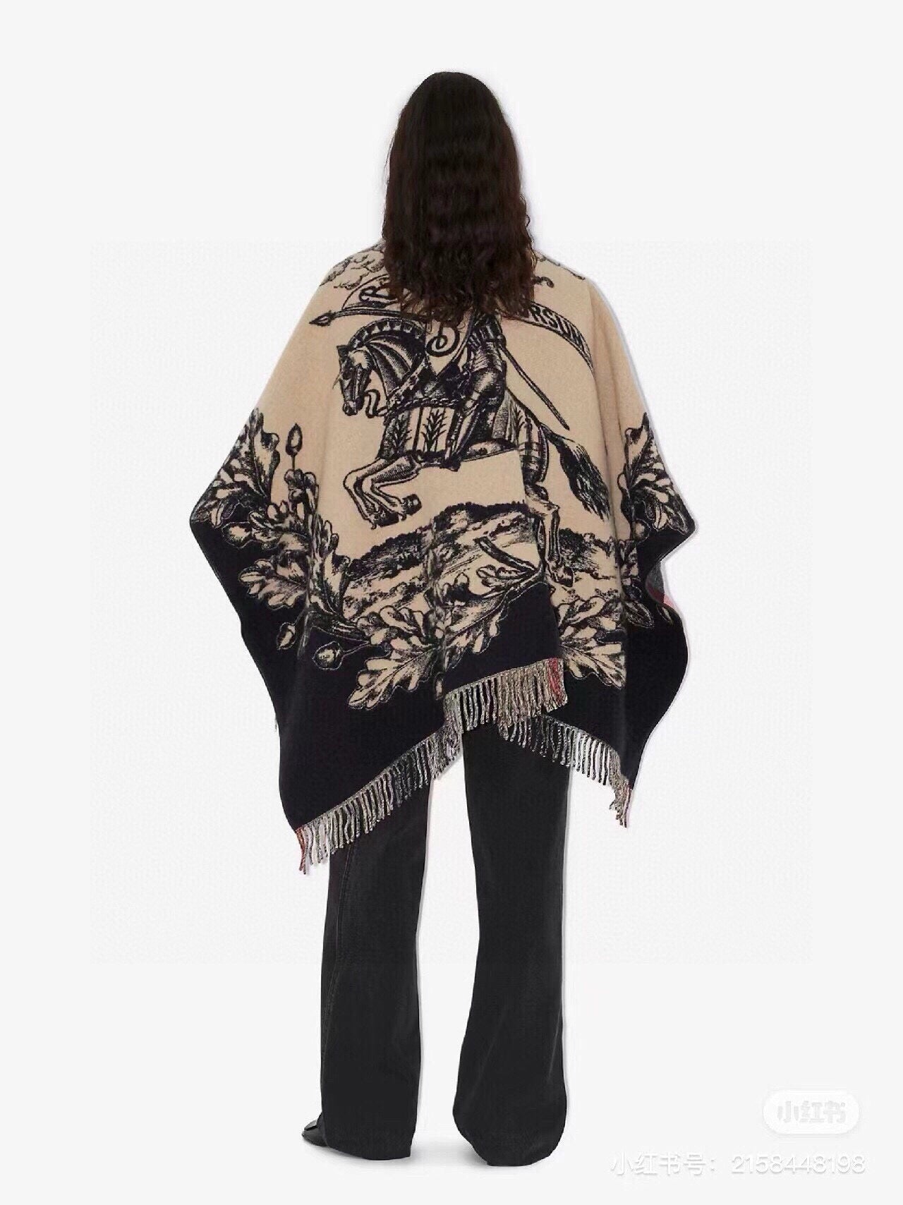 EQUESTRIAN KNIGHT WOOL CAPE 140 CM BEIGE MIX BLACK 403739 mysite