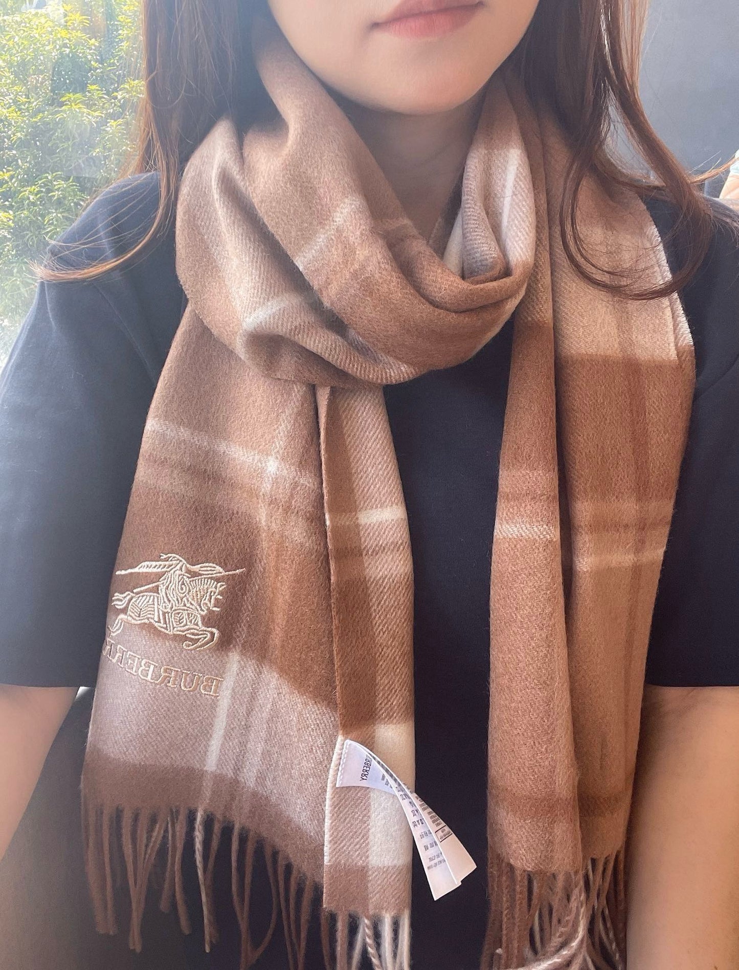 SCARF 180 CM IN BRONZE BROWN MIX BLACK WOOL 408568 mysite