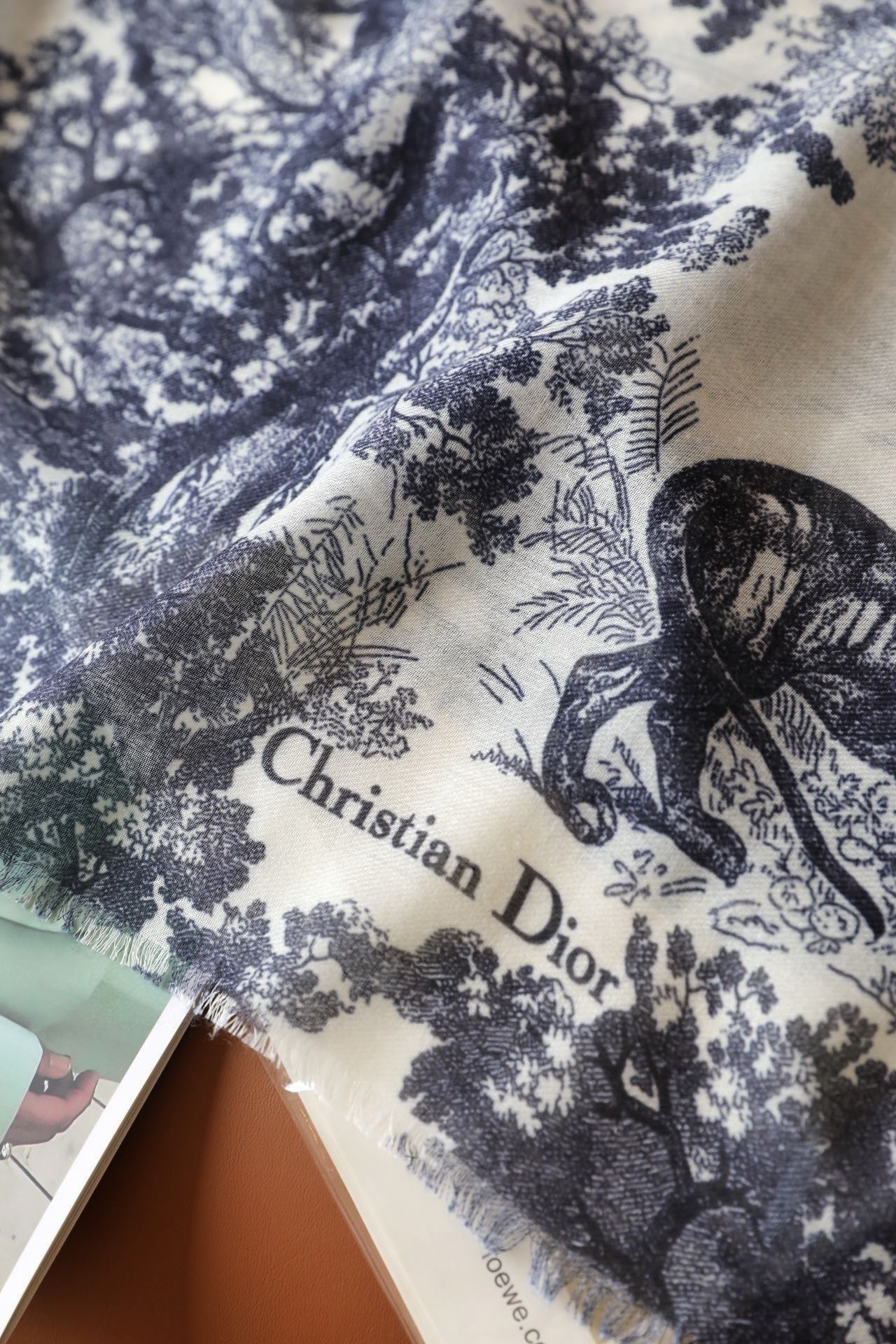 SCARF 180 CM IN STONE BLUE SILK AND CASHMERE 418263 mysite