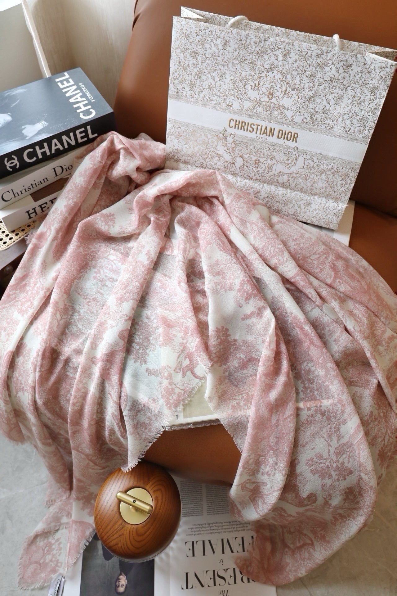 SCARF 180 CM IN LIGHT PINK SILK AND CASHMERE 418264 mysite